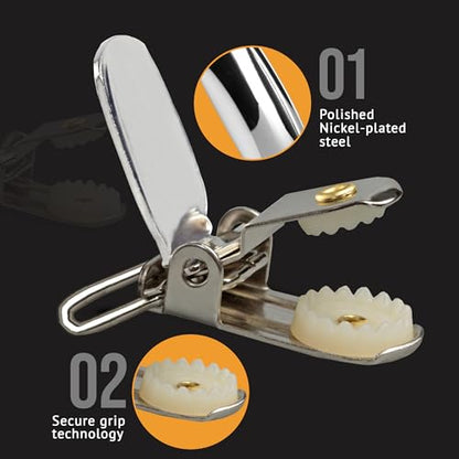 Hold’Em 3/4" Polished Nickel Plated Clips with SECURE PRONG TO ENSURE MAXIMUM HOLD Perfect For Making Mitten, Suspenders-10PC 3/4 - color: Clips 3/4" Inch