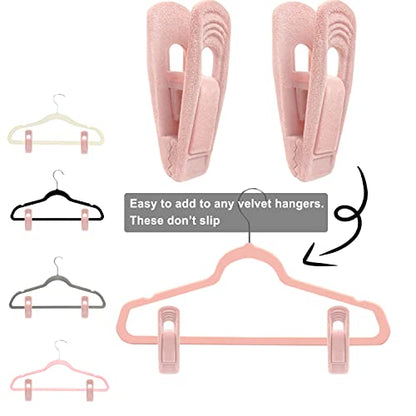 TOFIIGREM Light Pink Velvet Hangers (80-Pack), Non-Slip Strong Hanger Clips for Velvet Skirts & Pants - color: Light Pink, size: 80pc
