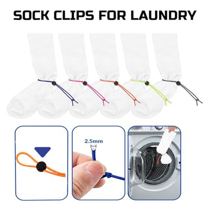 Sock Clip-Sock Holder - 50 Pcs Sock Clips for Laundry Locks Your Socks Laundry Sock Holder Sock Tie Clips Sock Organizer for for Washing Machine and Dryer with The Sock Laundry Organizer