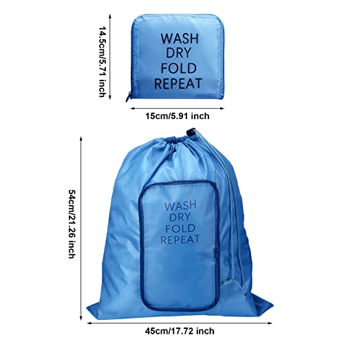 Boao 2 Pcs Travel Laundry Bag with Drawstring Zipper - color: Pink, Blue, size: Classic