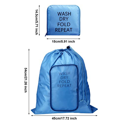 Boao 2 Pcs Travel Laundry Bag with Drawstring Zipper - color: Pink, Blue, size: Classic