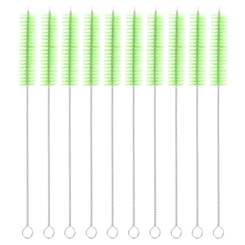uxcell 10Pcs Drinking Straw Cleaning Brushes, 8" x 5/8" Nylon Bristles Long Straw Brush Pipe Cleaner for Washing Straws Pot Spout, Sippy Cup, Bottle and Tube (Green) - color: Green, size: 8" x 5/8"