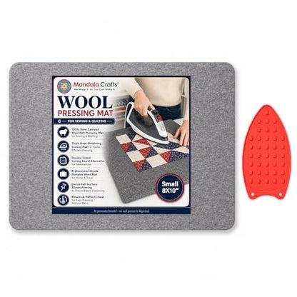 Mandala Crafts 8 × 10 Inch 100% New Zealand Wool Pressing Mat Ironing Pad - size: 8 X 10 Inches Mat
