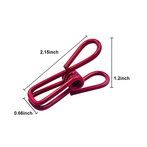 16 Pack Chip Clips, Utility PVC-Coated Colorful Steel Clip for Sealing Food - size: 2 inches