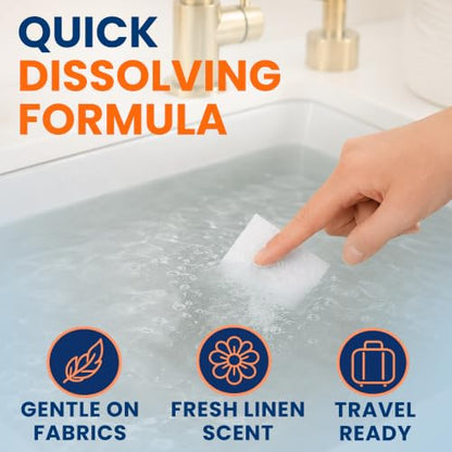 Travel Laundry Detergent Sheets 50 Pack – Compact Travel Detergent for Sink Washing, Lightweight Laundry Detergent Strips for Clothes on Trips, Hotels & Cruises - style: Pocket Sheets (50) + Canvas Bag