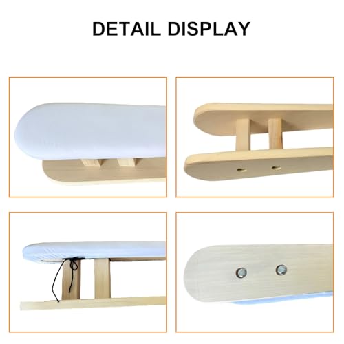 Tabletop Ironing Board Padded Small Ironing Board with Wooden Base, Chest & Sleeve Ironing Boards for Tailor, Household, Laundry Room, Apartment - size: Long