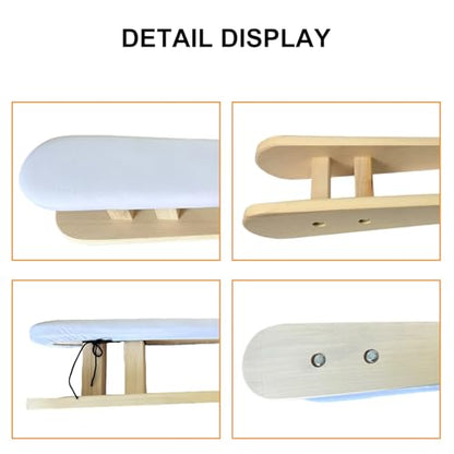 Tabletop Ironing Board Padded Small Ironing Board with Wooden Base, Chest & Sleeve Ironing Boards for Tailor, Household, Laundry Room, Apartment - size: Long