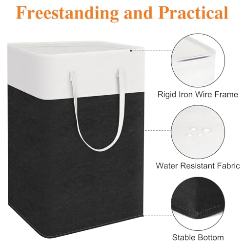 TasticTotes Laundry Basket 3-Pack, Laundry Hamper, 75L-Black - color: Black, size: 75L
