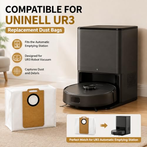 Replacement Dust Bags Compatible for Uninell UR3 Robot Vacuum Cleaner Spare Parts Accessories (10Pcs) - color: 10Pcs