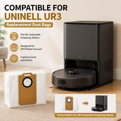 Replacement Dust Bags Compatible for Uninell UR3 Robot Vacuum Cleaner Spare Parts Accessories (10Pcs) - color: 10Pcs