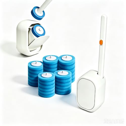 Disposable Toilet Wand Kit with 30 Refills,Wall-Mounted Holder & Storage Caddy,Toilet Brush for Deep Toilet Cleaning, Bathroom Accessories for Home, Dorm & RV(1 Wand+30 Refills) (31)