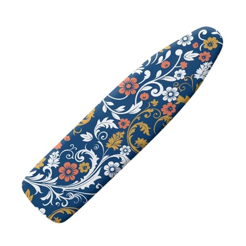 Blue Floral Tabletop Ironing Board Cover and Pad Standard (Fits Large Boards 15 x 54 inch) Ironing Board Protector Washable - color: Blue Floral