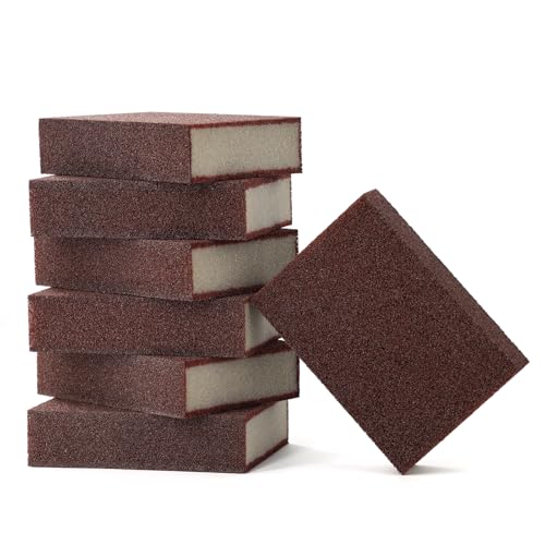 6 Pack Magic Carborundum Sponge with 1 Handle Rust Scrubber for Cookware - size: 6pcs