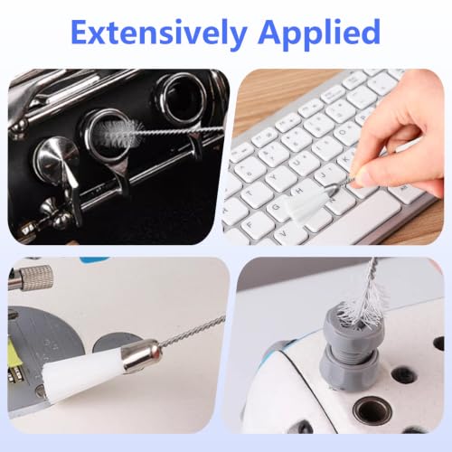 10Pcs Sewing Machine Cleaning Kit, Double Ended Sewing Machine Cleaning Brushes, Nylon Sewing Machine Maintenance Kit with Stainless Steel Handle for Tailoring Machines