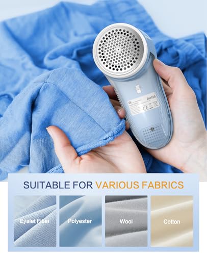 BEAUTURAL Fabric Shaver and Lint Remover, Rechargeable Sweater Defuzzer - color: Blue