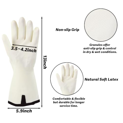 Rubber Cleaning Reusable Gloves, Practical House Warming Gifts - color: Black-couple