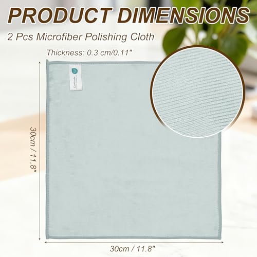 uxcell 2Pcs Glass Polishing Cloth, 11.8x11.8 Microfiber Cleaning Cloths Lint & Streak Free Quickly Drying Towels for Glassware, Cars, Glasses, Phone Screens, Sunglasses, Gray