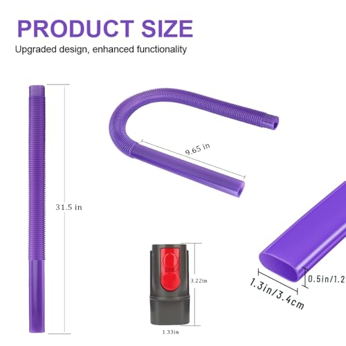 Flexible Dryer Vent Lint Vacuum Attachment Hose for Dyson V15 V12 V11 V10 V8 V7 Gen5, Compatible Crevice Nozzle Lint Removal Tool, Dryer Cleaner Kit for Cordless Vacuum Cleaners﻿