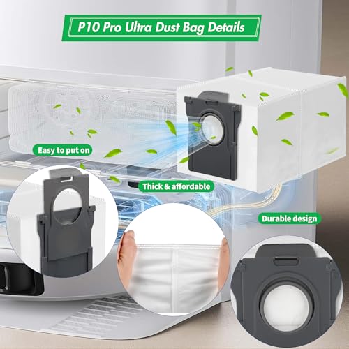 10 Pack Dust Bags for MOVA P10 Pro Ultra P50 Pro Ultra V50 Ultra Complete