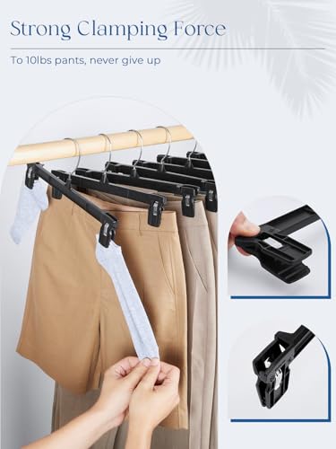 Smartor Black Pants Hangers 90 Pack, Skirt Hangers with Clips, 14 Inch - color: 90 Pack, size: 14