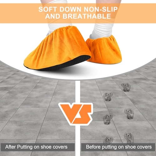 JaGely 11 Pair 11 Pair Reusable Cloth Shoe Covers for Indoors, Yellow - color: Yellow