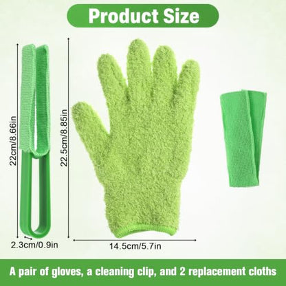 4 Pcs Plants Cleaning Set, Includes Microfiber Gloves and Leaf Cleaner