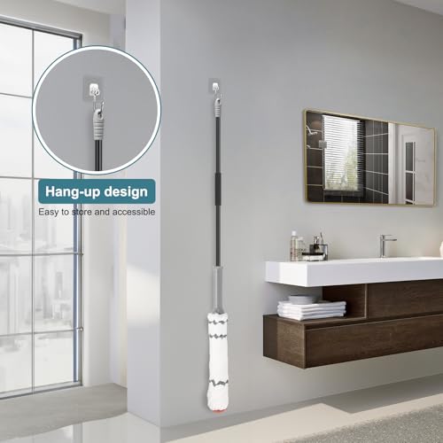 KeFanta Self-Wringing Twist Mop for Floor Cleaning with 57 " Long Handle - color: Gray&white Twist Mop
