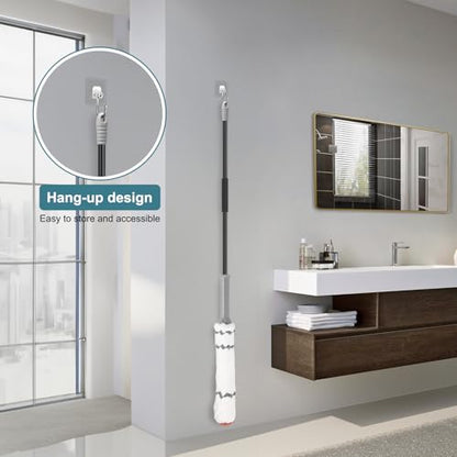KeFanta Self-Wringing Twist Mop for Floor Cleaning with 57 " Long Handle - color: Gray&white Twist Mop