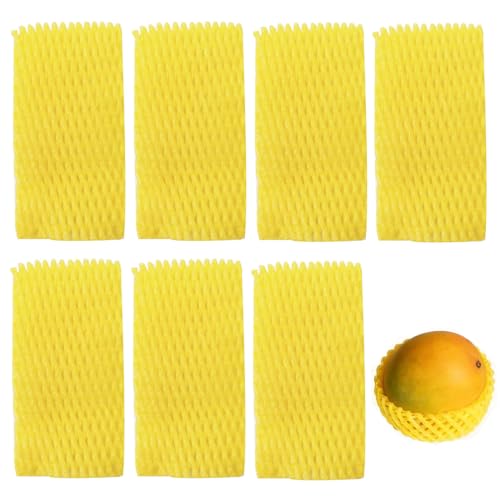 Fruit Protection Mesh Bags, Foam Mesh Keep Safe Sleeves14x7cm, 50PCS - size: Yellow 14x7cm-50PCS
