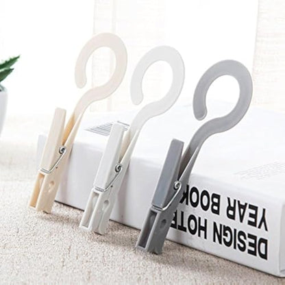 20-Pack Drying Clips Laundry Hooks, Portable Clothes Pins Hanging, Plastic Clips Hanger Best for Home Travel Outdoor - (Dark Grey) - color: Dark Grey
