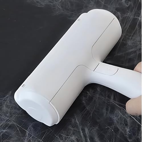 Reusable Pet Hair Remover Roller – Dog & Cat Fur Lint Cleaner for Sofa, Carpet, Bed & Car Seats – No Adhesive Required (White/Grey) - color: White/Grey