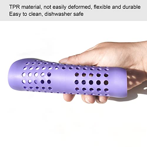 2 Pieces Shower Drain Hair Catcher Bathtub Stopper Home Drain Protectors Drain Cover with Sucker Water Trap Sink Cover for Bathroom Bathtub and Kitchen (Purple, Purple) - color: Purple,purple