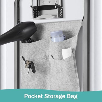 Seiritex Over the Door Ironing Board 14x42 inches with Iron Holder and Pocket Storage Bag, Hanging Iron Board for Home Laundry Room, Black - size: 14x42 inches