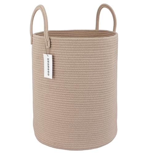 XUANGUO Cotton Rope Laundry Basket Hamper for Clothes, Konjac - color: Konjac, size: Regular