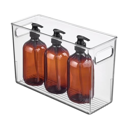 iDesign Slim Clear Plastic Bathroom Storage Bin, Tall Narrow - style: Pack of 1