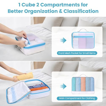 Cambond Mesh Packing Cubes for Travel Women - Lightweight Travel Bags Luggage Packing Organizer Travel Cubes for Suitcase with Handle - style: 2 Set (1L+1M)