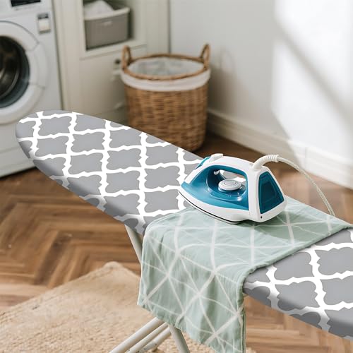 BVBOX Ironing Board Cover, Standard Size Iron Board Covers with Heavy Duty Adjustable Elastic Edges, Heatproof Ironing Board Covers for Smooth Ironing - color: Modern Botanical Leaves