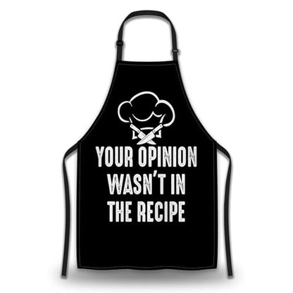BBQ Aprons for Women Your Opinion Wasn’t in the Recipe Funny Chef Apron for Men for Kitchen Cooking Restaurant Painting Crafting Gardening 27” (W) x 31” (H), Waterproof Apron - color: Funny Chef Proverb