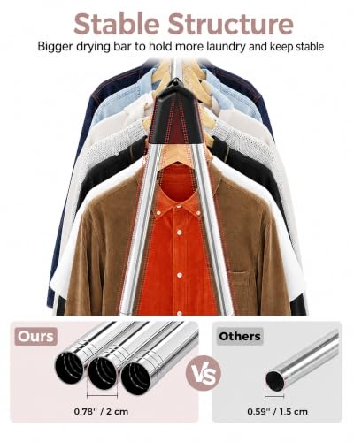 TOOLF Clothes Drying Rack Foldable, Portable Clothes Rack for Travel - size: 48 inch New