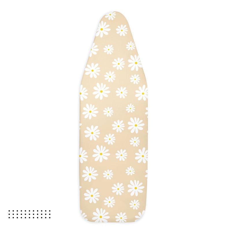 Encasa XO Ironing Board Cover and Pad 49"x18" Wide, Thick Felt - color: Daisy Beige, size: Wide (49"x18")