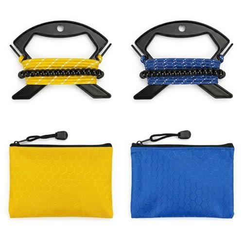 2 Pack Travel Clothesline, No Clothespins Needed, 48 Beads, Winders & Bags