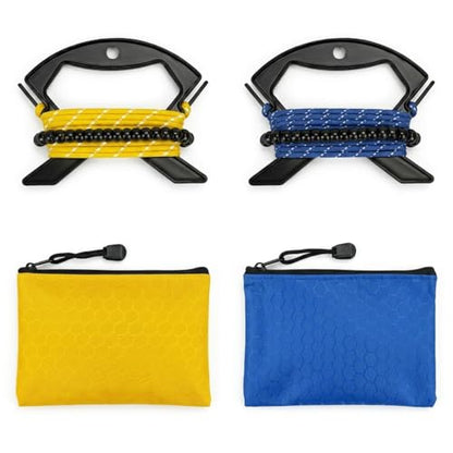 2 Pack Travel Clothesline, No Clothespins Needed, 48 Beads, Winders & Bags
