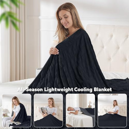 GEMBED Summer Cooling Blanket for Hot Sleepers - King Size, 90"x108" - color: Black, size: King (108"x90")