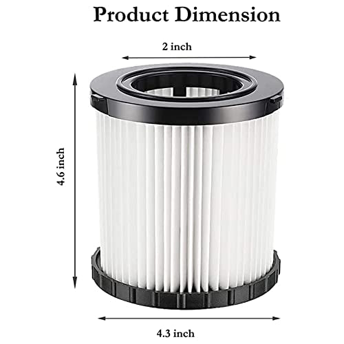2 PK DCV580H DCV581H Replacement Filter for Dewalt DCV5801H 20V Wet/Dry VAC - size: 2 Pcs DCV581H Vacuum Filter and 4 Pcs Foam Filter