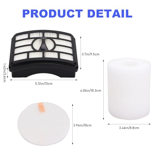 Vacuum Filters Replacement for Shark Rotator Professional Lift-Away NV500 NV501 NV502 NV503 NV505 NV510 NV520 NV552 ZU780 ZU782 ZU785 UV560, 1 HEPA Filter, 2 Foam & 2 Faux Felt Filter # XFF500&XHF500 - color: For NV500 etc-1 HEPA Filter, 2 Foam & 2 Faux F