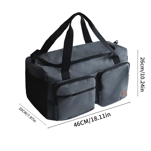 Travel Duffel Bags, Large Capacity Gym Bag for Men Women with Adjustable Strap for Travel, Airplanes, Sports, Grey, Polyester - color: Grey
