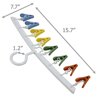 EIKS 2 Pack Drying Rack Laundry Hanger with 8 Clips