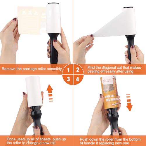 WulaWindy Extra Sticky Lint Rollers for Pet Hair, 240 Sheets, 4-Pack - size: 4 Pack