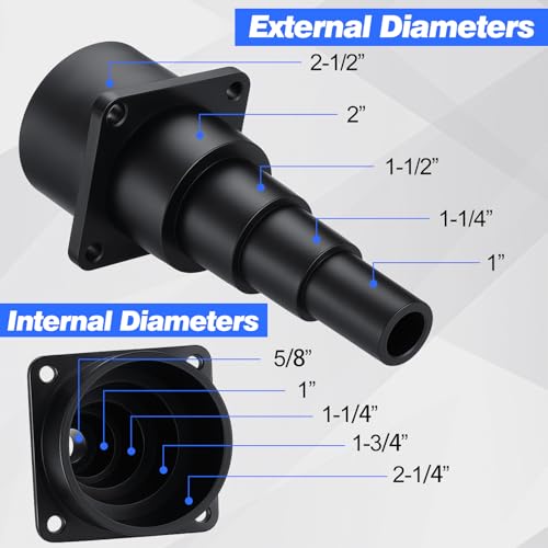 4 Pack Hose Adapter Vacuum Cleaner Adapter Universal Tool Adapters Attachment Connects to Power Tools to Contain Dust