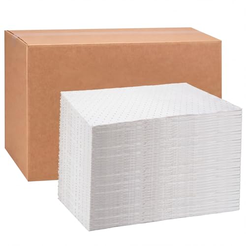 Hoolerry 30 Pcs Oil Absorbent Pad for Spill, 9.8 x 13 Inch, White - color: White, size: 9.8 x 13 Inch